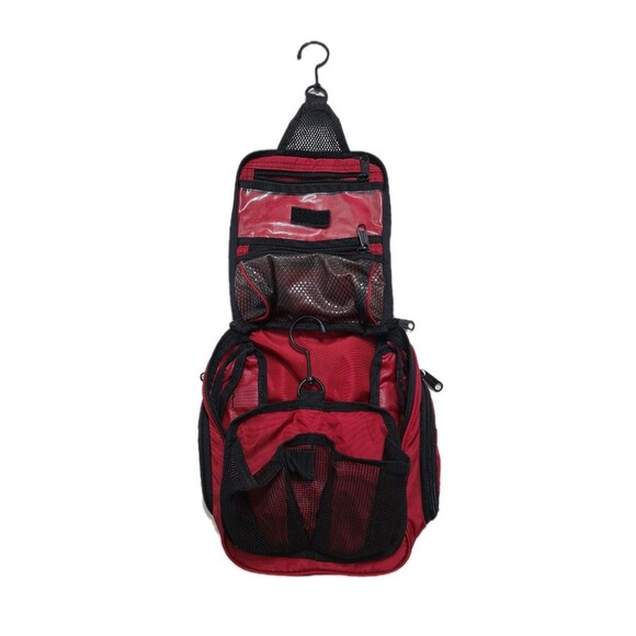 LL Bean Personal Travel Bag Vintage Toiletry Organizer Hanging Shower Red - Picture 6 of 9